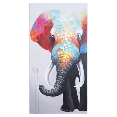 Ölgemälde Elefant II, 100% handgemaltes Wandbild Gemälde XL, 140x70cm