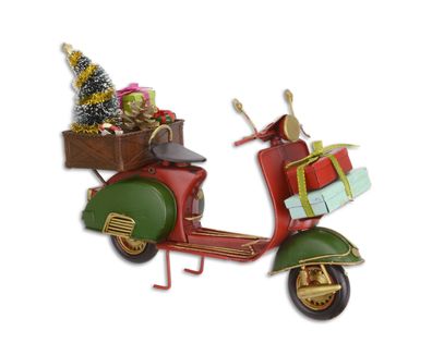 Blikken MODEL VAN EEN Scooter IN Kerststijl