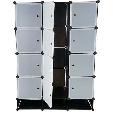 Regalsystem Sydney T306, Steckregal Kleiderschrank, 8 Boxen je 37x37x47cm schwarz