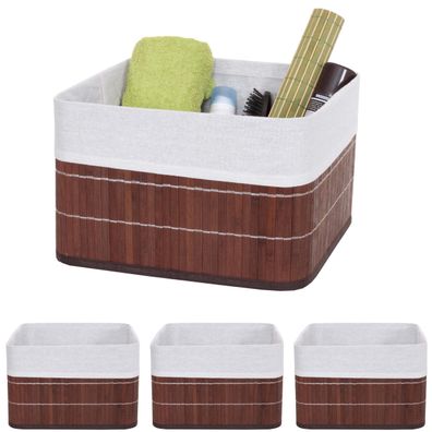 4er-Set Aufbewahrungskorb HWC-C21, Korb Aufbewahrungsbox Ordnungsbox Regalkorb