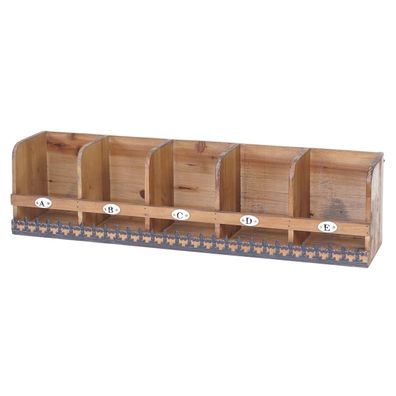 Wandregal HWC-A43, Hängeregal Regal, Tanne Holz massiv Vintage Shabby-Look 71x18x16cm