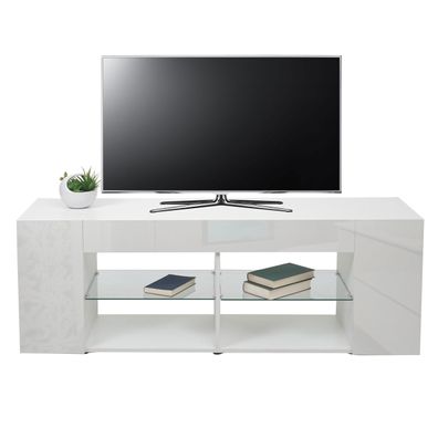 TV-Rack HWC-L36, TV-Board Fernsehtisch Lowboard TV-Schrank Kommode, Holz 50x144x40cm