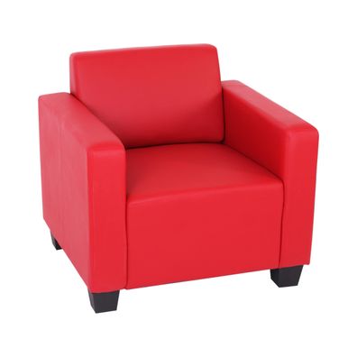 Modular Sofa-System Lyon, Kunstleder rot 136cm