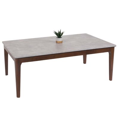Couchtisch HWC-M55, Massiv-Holz HPL Melamin 46x120x70cm, Beton-Optik dunkle Beine