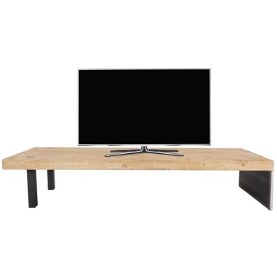 Lowboard HWC-L75, TV-Rack Fernsehtisch, Industrial Massiv-Holz 40x200x60cm, natur