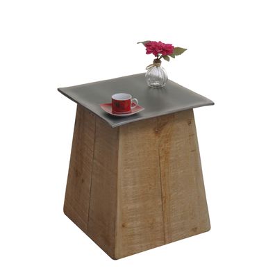 Beistelltisch HWC-L76b, Blumentisch Tisch, Industrial Holz natur mit Metall-Optik