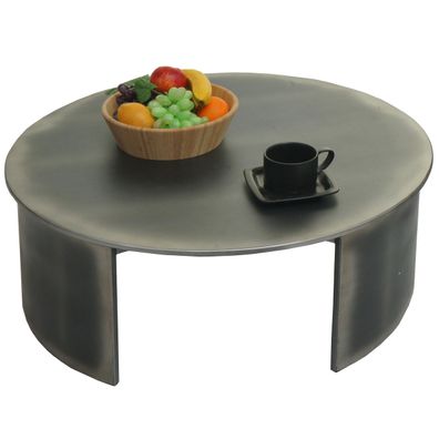 Couchtisch HWC-L74, Beistelltisch Wohnzimmertisch, Indusrial, rund Ø80cm