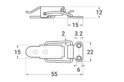 Spannverschluss - Inox - 55mm zweiteilig