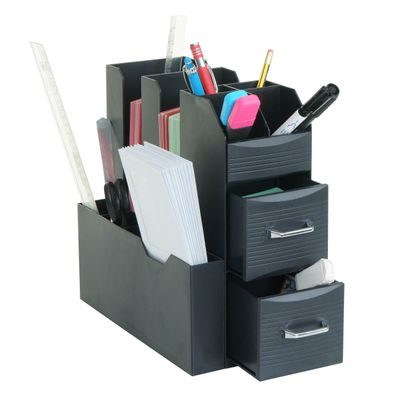 Schreibtisch Organizer HWC-L97, Büroablage Stiftehalter Aufbewahrungsbox