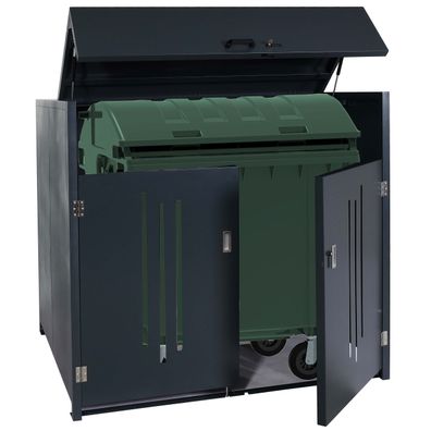 Müllcontainerverkleidung HWC-M54, Müllcontainerbox, Container bis 1100L 154x160x136cm