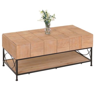 Couchtisch HWC-N30, Wohnzimmertisch Sofatisch, Ablage Massiv-Holz MDF, 51x120x61cm