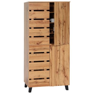 Schrank HWC-M46, Highboard Regalschrank Hochschrank, 4 Türen 8 Staufächer