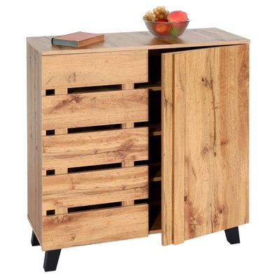 Kommode HWC-M46, Schrank Sideboard Anrichte Highboard, 2 Türen 88x80x34cm