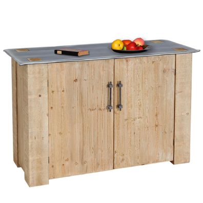 Sideboard HWC-L76, Kommode Schrank, Industrial Massiv-Holz 80x120x48cm