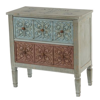 Kommode Aveiro Sideboard Schrank Shabby-Look, Vintage, 80x79x40cm