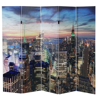 LED-Paravent Spanischer Raumteiler New York, Timer, netzbetrieben 180x200cm, 30 LEDs