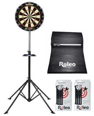 Steeldart Set Winmau Blade 6 + Dartständer + Roleo Dartmatte + 2 Satz Dartpfeile