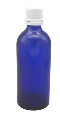 Leerflasche 100ml Blauglas mit Gießring Allroundflasche DIN18