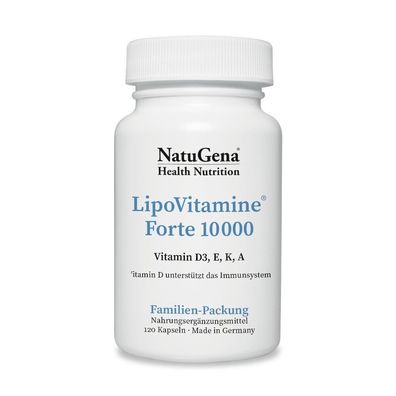 NatuGena LipoVitamine Forte 10000 Kapseln vegan Vitamin D3, E, K2, A