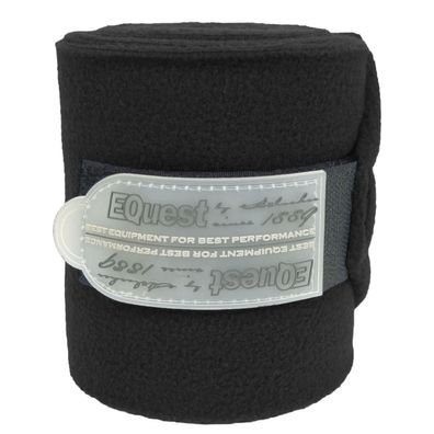 EQuest Alpha Fleece Bandage für Pferde, 4er Set - Schwarz