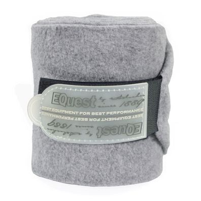 EQuest Alpha Fleece Bandage für Pferde, 4er Set - Grau Melange