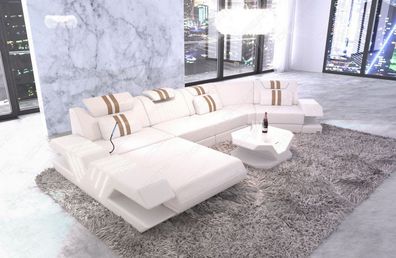 Ledersofa Venedig in C Form LED