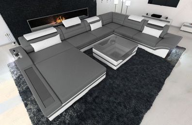 Wohnlandschaft Mezzo als XXL Ledersofa