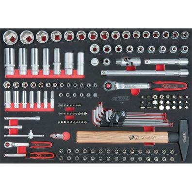 KS TOOLS SCS 1/4" + 1/2" Steckschlüssel-Satz 163tlg. in 1/1 Systemeinlage - 711.0163