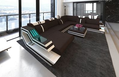 Sofa Wohnlandschaft Ravenna XXL mit Stoffbezug