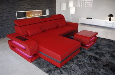 Mini Ledersofa Bologna L Form