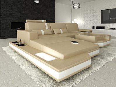 Ledersofa Messana L Form Mini