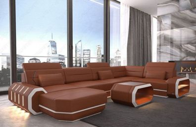 U Form Ledersofa Roma Mini