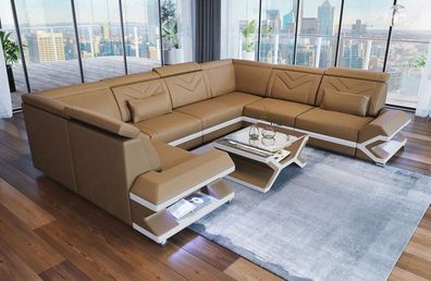 Ledersofa Sorrento U Form Mini