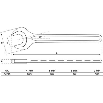 BGS Einmaulschlüssel DIN 894 SW 70 mm - 34270