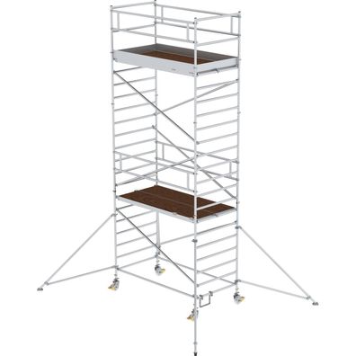 Günzburger Steigtechnik Rollgerüst 1,35 x 2,45 m mit Ausleger & Doppel-Plattform Plat