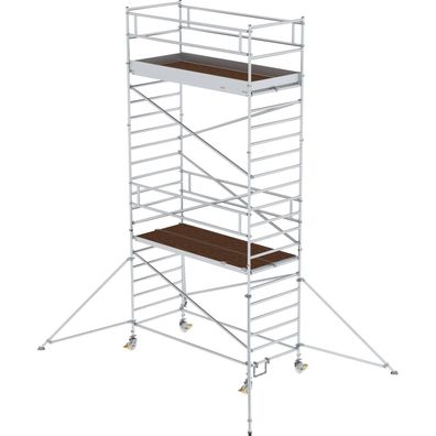 Günzburger Steigtechnik Rollgerüst 1,35 x 3 m mit Ausleger & Doppel-Plattform Plattfo