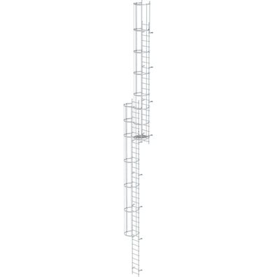 Günzburger Steigtechnik mehrzügige Steigleiter mit Rückenschutz (Bau) Aluminium blank