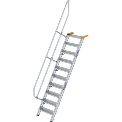 Günzburger Steigtechnik Treppe 60° Stufenbreite 600 mm 10 Stufen Aluminium geriffelt