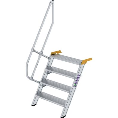 Günzburger Steigtechnik Treppe 60° Stufenbreite 800 mm 4 Stufen Aluminium geriffelt