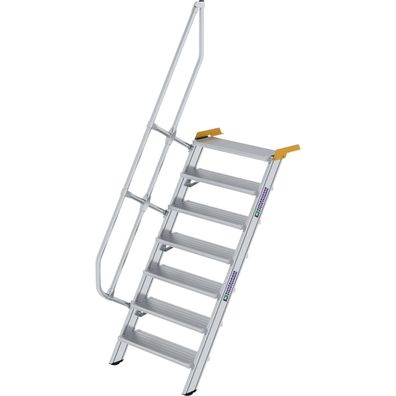 Günzburger Steigtechnik Treppe 60° Stufenbreite 800 mm 7 Stufen Aluminium geriffelt