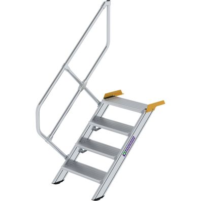 Günzburger Steigtechnik Treppe 45° Stufenbreite 600 mm 4 Stufen Aluminium geriffelt