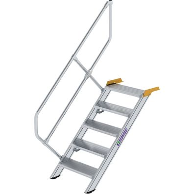 Günzburger Steigtechnik Treppe 45° Stufenbreite 600 mm 5 Stufen Aluminium geriffelt