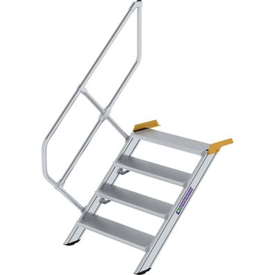 Günzburger Steigtechnik Treppe 45° Stufenbreite 800 mm 4 Stufen Aluminium geriffelt