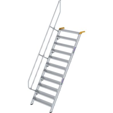 Günzburger Steigtechnik Treppe 60° Stufenbreite 1.000 mm 11 Stufen Aluminium geriffel