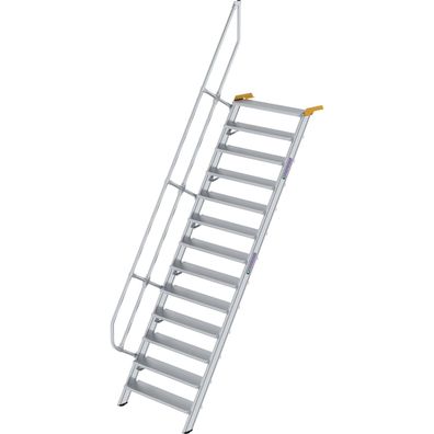 Günzburger Steigtechnik Treppe 60° Stufenbreite 1.000 mm 13 Stufen Aluminium geriffel