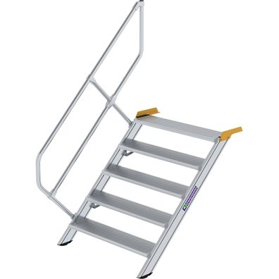 Günzburger Steigtechnik Treppe 45° Stufenbreite 1.000 mm 5 Stufen Aluminium geriffelt