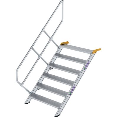 Günzburger Steigtechnik Treppe 45° Stufenbreite 1.000 mm 6 Stufen Aluminium geriffelt