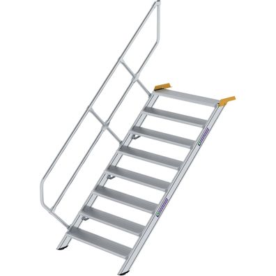 Günzburger Steigtechnik Treppe 45° Stufenbreite 1.000 mm 8 Stufen Aluminium geriffelt