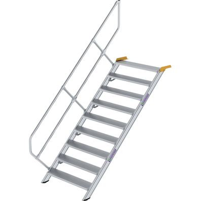 Günzburger Steigtechnik Treppe 45° Stufenbreite 1.000 mm 9 Stufen Aluminium geriffelt