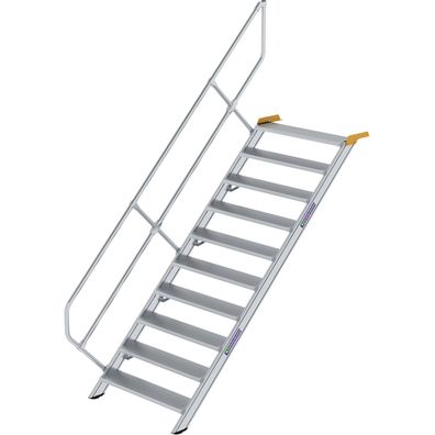 Günzburger Steigtechnik Treppe 45° Stufenbreite 1.000 mm 10 Stufen Aluminium geriffel